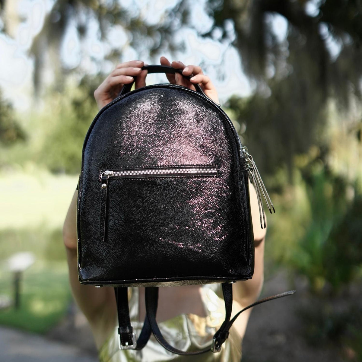 Back At It Backpack - Black Napa Leather