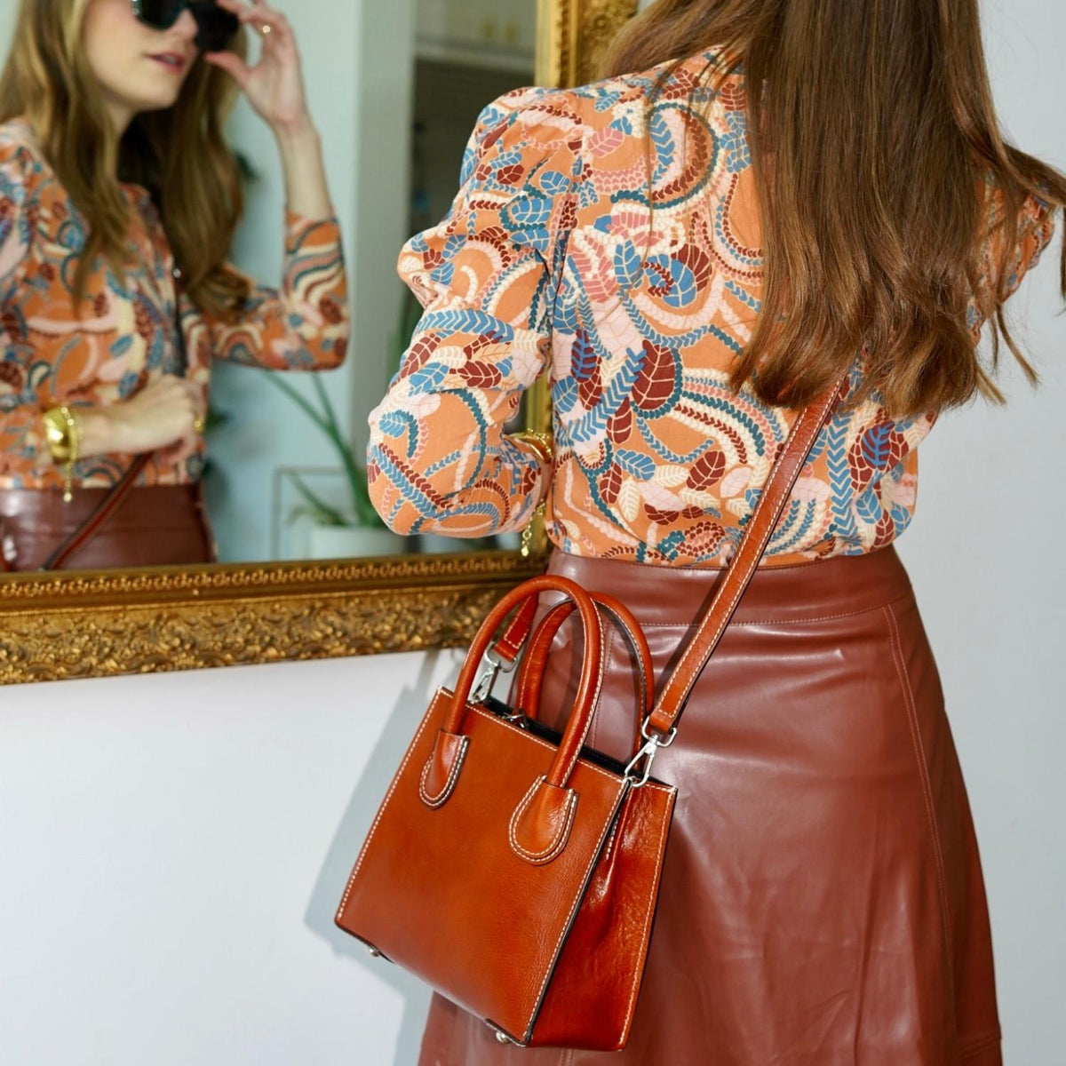 Magnolia Mini Tote - Mahogany