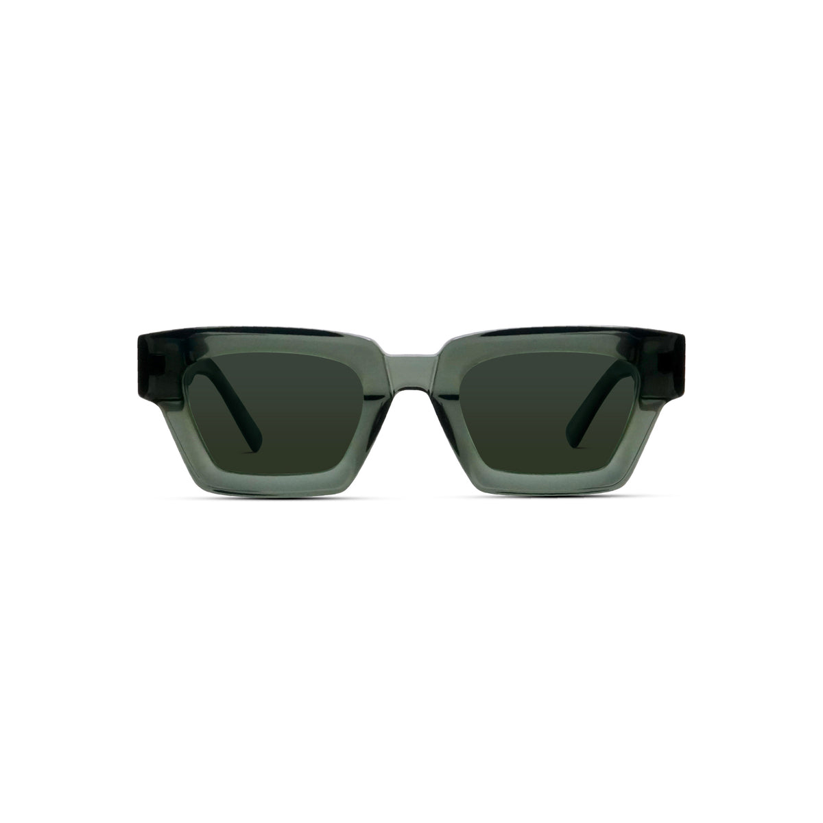 thumbnail image 2 of Street Knitted Large Frame Square Sunglasses – Green Metal Frame, Black Polarized Lenses, UV400 2 of 2
